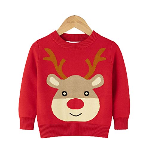 Image of Toddler Boy Girl Christmas Sweater Knite Pullover Xmas Reindeer Elk Snowman Cartoon Sweatshirts Tops
