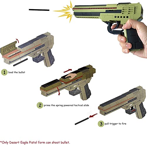 Qman Building Block Gun, 3-In-1 Simulation Blaster Building Blocks With Bullets Military Weapon Building Set Model For Kids,202 Pcs #TOP1