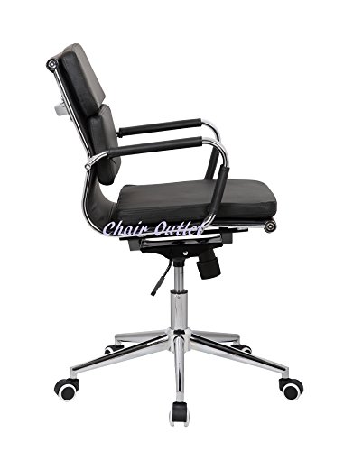 Black Designer Soft Pad Computer Desk Contemporary Conference Boardroom Reception Meeting Office Chair - Chair Outlet
