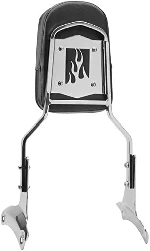 Chrome Backrest/Sissy Bar with Leather Pad Compatible with 1997-2003 Honda Shadow ACE 750 400 Back Rest Seat Metric Cruisers Motorcycle