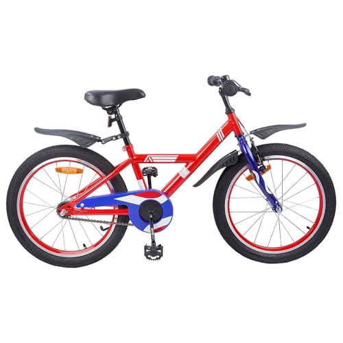 vidaXL Bicicleta Infantil 20 Pulgadas para 6-11 años Rojo, Bicicleta clásica para niños, Manillar y sillín Ajustables, Aventura Urbana Segura