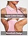 IUGA Women's Golf Shirts Sleeveless UPF 50+ Tennis Athletic Polo Shirts for Women with Collar Quick Dry Tank Tops Pink