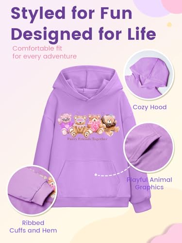 Image of weLaken Unicorn Sweatshirts for Girls Thick Cotton Pullover Tops Fall Winter Children Girls Clothing