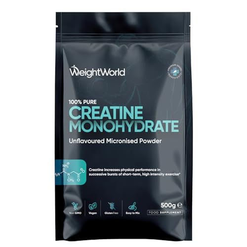 Creatine Monohydrate Powder 500g - 165 Servings - 200 Mesh Micronised Creatine Powder - 5+ Months Supply - Unflavoured, Vegan-Friendly, & Easy to Mix - Scoop Included - for Both Men & Women
