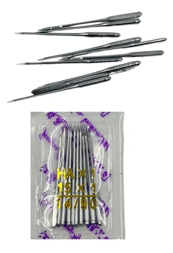 Image of ZENITH Sewing machine Needles HA Size (11,14,16,18) 10pc Needles each (Total 40pc Needles) , 5pc Plastic Bobbins ,1 Bobbin case & 2pc Needle Threader Combo Suitable for Home Sewing machines like Usha Janome, SINGER, BROTHER