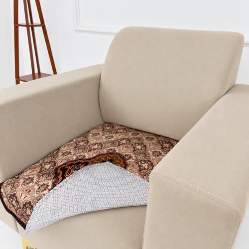 Image of Homerz Premium 'Maharaja Paradise Series' Sofa Cover | Net Fabric Sofa Cover | Washable, Anti-Dust Backed & Wrinkle Resistant Cover (Noor Mahal, 1 Seater, Only Seat Cover)