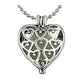  One Jewerly - Collar luminoso con corazón hueco, color azul