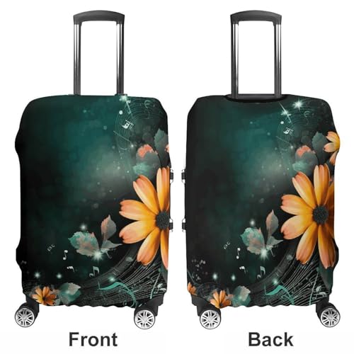 Bright Flowers Luggage Cover, Washable Elastic Suitcase Cover Protector Fit 18-32 Inch Luggage3