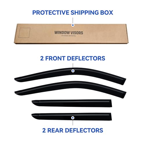 Image of Window Visors Rain Guards for 2022 2023 2024 2025 2026 Nissan Pathfinder, Out-Channel Window Vent Wind Deflectors Visors Shades for 22 23 24 25 26 Nissan Pathfinder S SV SL Platinum Rock Creek