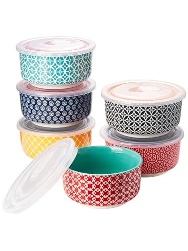 DOWAN Ramequins Lot, 6 X 180 ml Ramequins et Moules à Soufflés en Porcelaine, Ramequin Dessert pour Muffin, Ramequin Four à Pâtisserie, Glace, Sauce,...