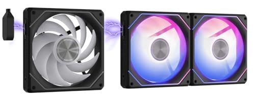 Image of darkFlash G24 120MM Magnetic ARGB PC Case Fans - 3 Pack, Tool-Free Installation, up to 2200RPM Cooling, 4-Pin PWM, Sync with Motherboard RGB Software(Black)