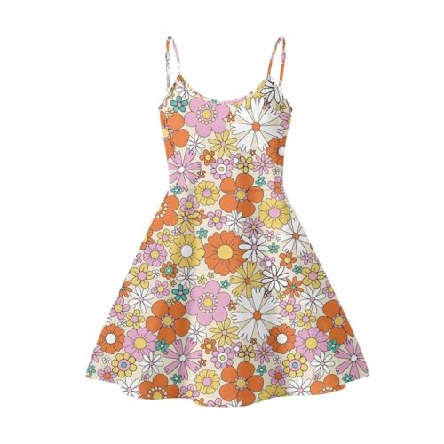 Image of Cozeyat Women Girls Summer Sleeveless Dress Casual Swing Beach Cover Up Knee Length Dresses,Large Size XS-4XL