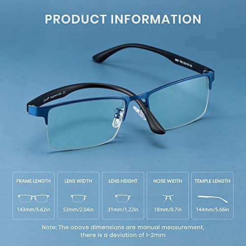 Image of Cyxus Blue Light Blocking Glasses for Men Woman Semi Rim Computer Gaming Office Study Eyeglasses with UV Protection 5 Pack 8001T05