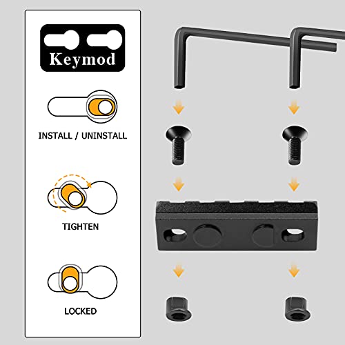 Anovo Single Picatinny Accessory Rail Set For Keymod System 3-5-7-9-11-13 Slots thumb #3