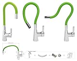 wasserhahn roter griff Praktisch und ästhetisch Flexible Armaturen mit flexiblem Auslauf sind eine innovative Idee, um die Arbeit am Waschbecken zu erleichtern.