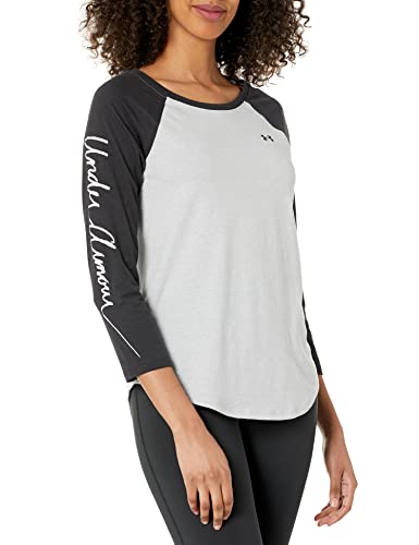 Under Armour Camiseta feminina de manga comprida com texto Wordmark