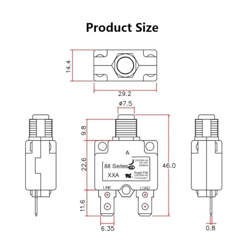 Interruptor térmico de 13A protector de sobrecarga para equipos eléctricos domésticos 4