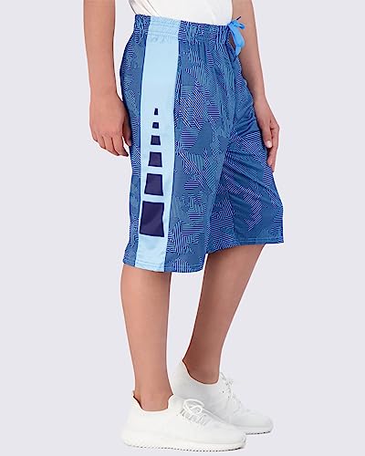 Real Essentials 5-Pack Boys' Dry-Fit Active Athletic Performance Basketball Shorts with Pockets3