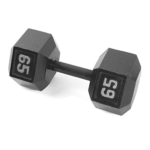 CAP Barbell Cast Iron Hex Dumbbell Black Single 65 lb