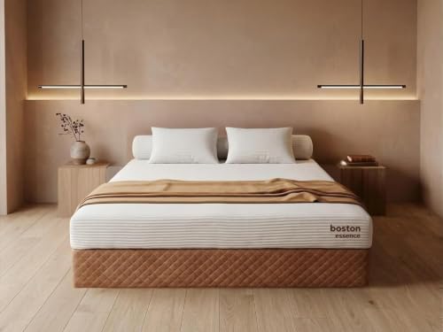 Image of Boston Essence Premium 6-inch Organic Natural Hypoallergenic Latex Mattress | Queen Size (75x60x6 Inch), Medium Firm | 100% Certified Latex | GOTS Certified Organic Fabric | 12-Year Warranty