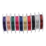 GARIOUANS 10 rouleaux Fils de Cuivre Colorés pour Nail Art Fil Bijoux Perlage pour Décor...