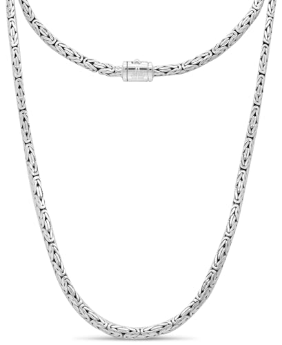 Bali Dragon Bone Sterling Silver 925 Chain Necklace - Tulang Naga, Borobudur, Paddy, Foxtail Designs for Women & Men