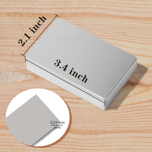 50 peças de cartões de visita de sublimação em metal de transferência de calor dupla face para fazer