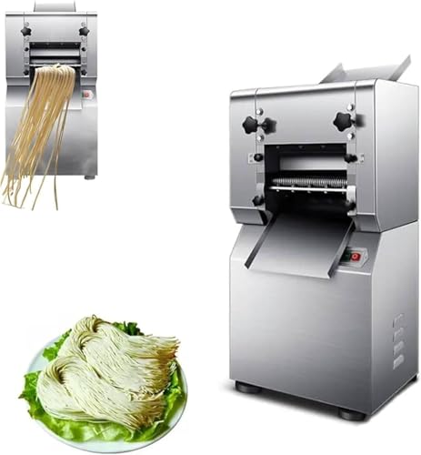 Commercial Electric Pasta Maker Noodle Making Machine with 1500W Large Powerful for Homemade & Commercial, 25KG/H Pasta Cutter, Can Make 1.5mm/2mm/3mm Wide Noodles & 1-10mm Thick Dough