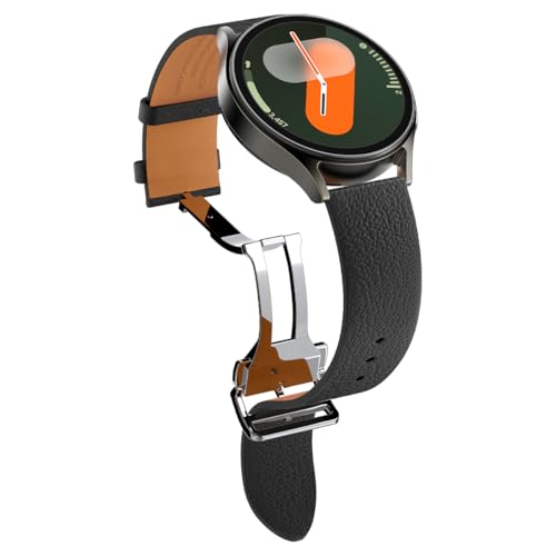 Bracelet Spigen Enzo en cuir véritable noir pour Samsung Galaxy Watch, l'élégance intemporelle