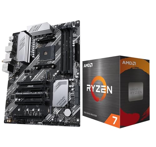 Image of MICRO CENTER AMD Ryzen 7 5800XT Desktop Processor with ASUS Prime B550-PLUS AC-HES AM4 ATX Motherboard (Dual M.2, PCIe 4.0, WIFI5, 1Gb Ethernet, SATA 6 Gbps, USB 3.2 Gen 2 Type-C)