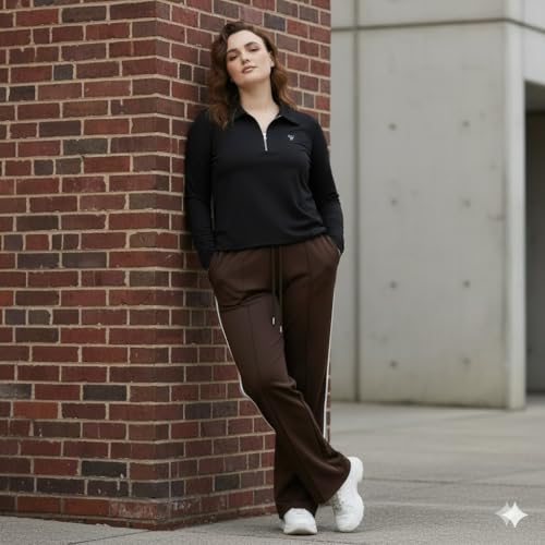 Image of Women's Top & Jogger Set | Stylish Co-Ord Set for Women |Top & High Waist Jogger Pants Set for Ladies | Stretchable Cotton Gym Wear, Activewear & Loungewear Tracksuit|women top jogger set