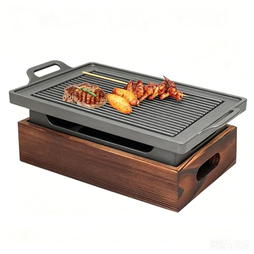 Parrilla japonesa para barbacoa, portátil, fácil de usar, ideal para interiores y exteriores, patio, camping, picnics, reuniones familiares, viajes y uso diario en casa