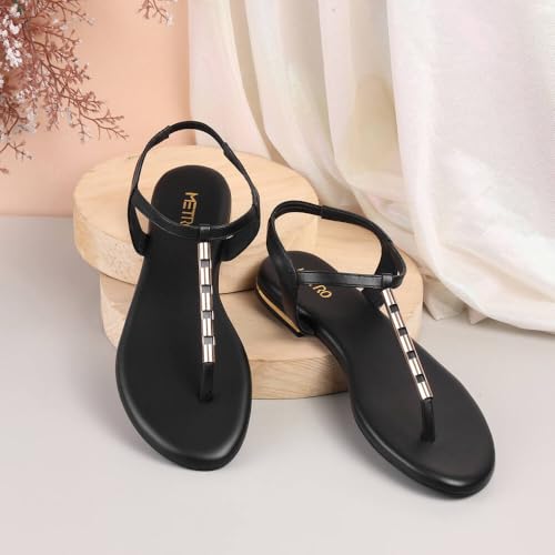 Image of Metro Women Synthetic Leather Flat Fashion Sandal