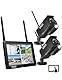 Tonton 5MP Easy Überwachungskamera Set mit Monitor, 7Zoll Tragbarer LCD-Touchscreen mit Akku, 4CH Wireless NVR Bildschrim, 2x3MP Kamera, Gegensprechfunktion, 30M Farbnachtsicht, 32GB SD Karte,Schwarz