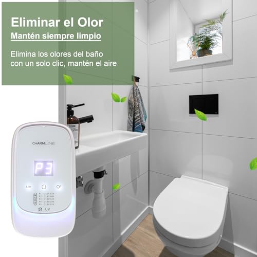 Charmline purificador de aire con ozono e iones negativos, eliminador de olores, generador de ozono para hogar para baño, cocina, humo, mascotas y formaldehído, con compartimento para aroma - imagen 6