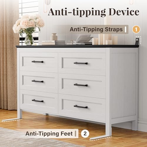 6 Drawer Wooden Dresser - Stylish Storage Solution - Image 6