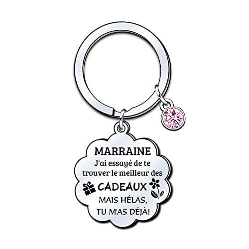 LUODAN Marraine Porte-clés Cadeau,Porte-clés de de Marraine,Cadeau de fête des Mères,Femmes au foyer,Cadeaux d'anniversaire,Cadeaux de Famille