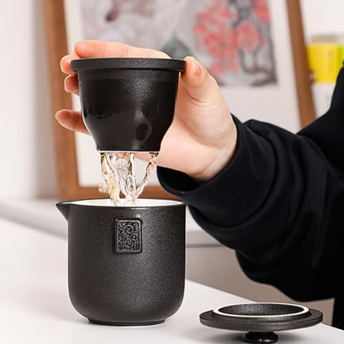 Juego de té de cerámica portátil y fácil de agarrar para camping 7