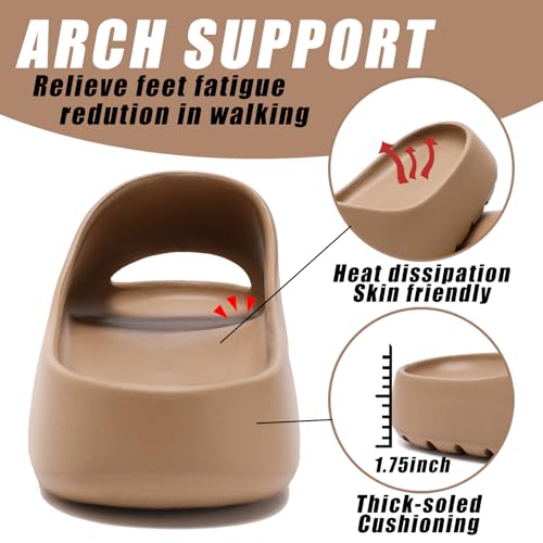 Image of Cloud Slides for Women,EVA Soft House Slippers Unisex,Open Toe Thick Sole Shower Shoes,Mens Slides Indoor & Outdoor