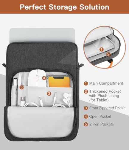 Image of MoKo 13.3-14 Inch Laptop Sleeve Carrying Bag with Shoulder Strap & Handle