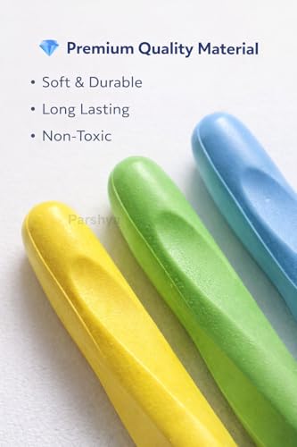 Image of Parshya Mini Crayon Eraser Set for Kids (Pack of 3) | Cute Colorful Pencil Erasers | Soft Dust-Free Non-Toxic Rubber | School Supplies, Return Gifts, Stationery Kit for Boys & Girls