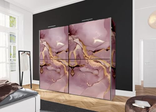 Image of TEKCOOL Marble Waterproof Oil Proof Wall Paper Furniture Kitchen, Cabinets, Almirah,Tabletop,Plastic Table, WoodenTable,Wardrobe,PVCDIY Self Adhesive Sticker(60x200cm) (Pink Gold Wallpaper-3pc)!