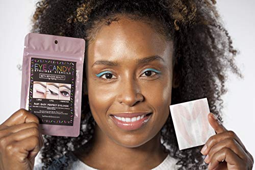 Eye-Candy-Eyeliner-Stencil-Pads-For-The-Perfect-Winged-Tip-Look-Created-by-Celebrity-Makeup-Artist-Reusable-Easy-to-Clean-Flexible-Cruelty-Free-Vegan-Made-in-USA-Starter-1-pk Eyeliner Stencils | Cat Eyeliner Stencil & Winged Eyeliner Tool | Made in USA & Created by Celebrity Makeup Artist | Reusable and Flexible Eyeliner Tape & Eyeshadow Tape | 24 Stencils