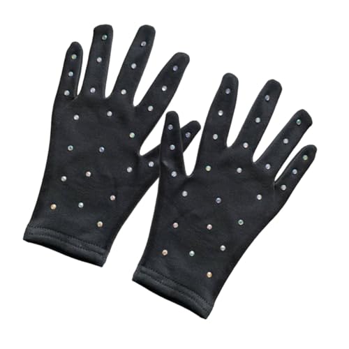 SUPVOX 1Pair Rhinestone Dance Gloves for Women Ice Skating Performance Gloves S for Dance Parties and Ice Shows