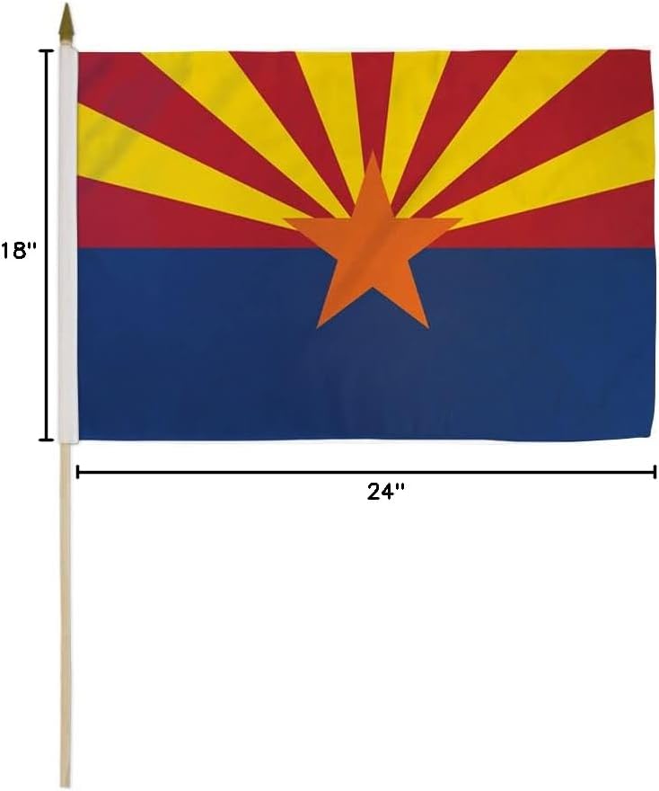 Arizona 12x18in Stick Flag - 1 dozen pack