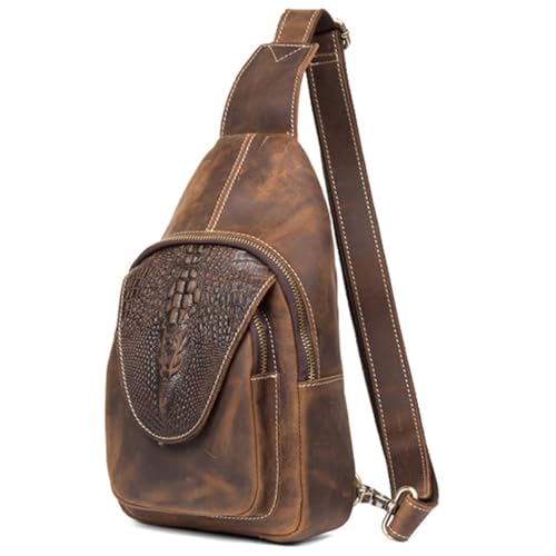 Myunxui Leather Sling Bag for Men & Women