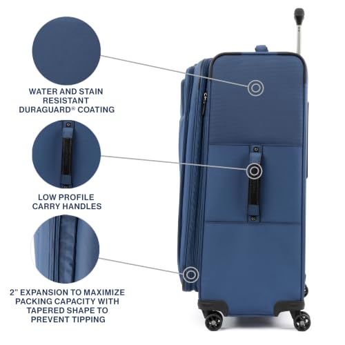 Travelpro Tourlite Softside 29" Expandable Luggage with 4 Spinner Wheels, Lightweight Suitcase, Checked Large, Blue - image 4