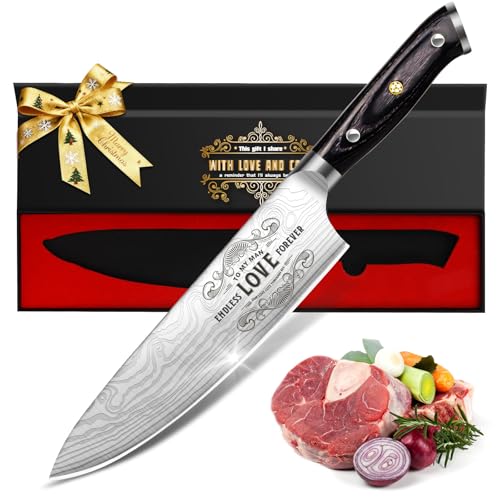 Funistree Christmas Chef Knife Gifts for Him, Anniversary Birthday Gift for Husband Boyfriend, Gift for Men, German Stainless Steel EN1.4116, Advent Calendar Gift for Men Xmas Secret Santa Valentines