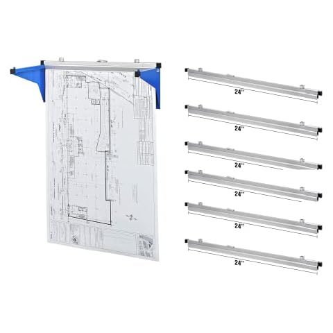 Adir Wall Mount Blueprint Storage (Blue) & Adir Blueprint Clamp 24" (Pack of 6) Bundle Cover