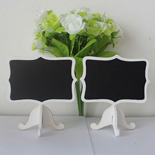 Akoak 6 Pack Mini Rectangle White Frame Chalkboards With Support Easels For Message Board Signs, Weddings And Parties #TOP4